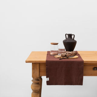 Chocolate Linen Table Runner - Linen Tales B2B 