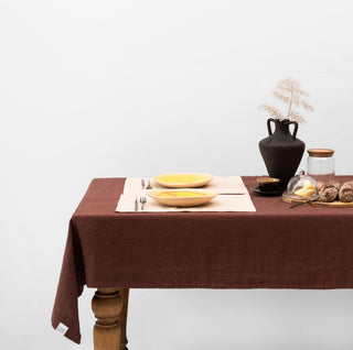 Chocolate Linen Tablecloth - Linen Tales B2B 
