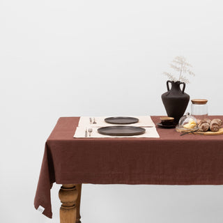 Chocolate Linen Tablecloth - Linen Tales B2B 