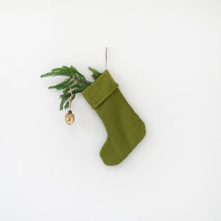 Christmas Green Linen Christmas Stocking - Linen Tales B2B 1