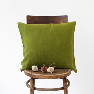 Christmas Green Linen Cushion Cover - Linen Tales B2B 1
