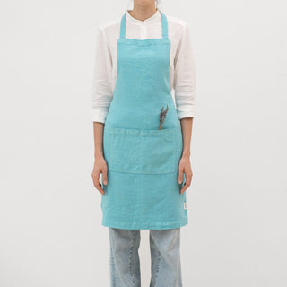Coastal Blue Linen Daily Apron - Linen Tales 