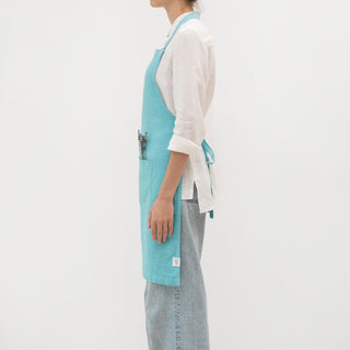 Coastal Blue Linen Daily Apron - Linen Tales 