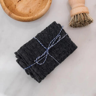 Dark Grey Linen Dishcloth Set of 2 - Linen Tales B2B 1
