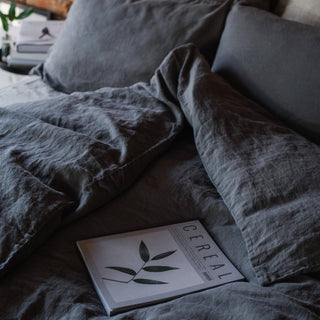 Dark Grey Linen Duvet Cover - Linen Tales B2B 3