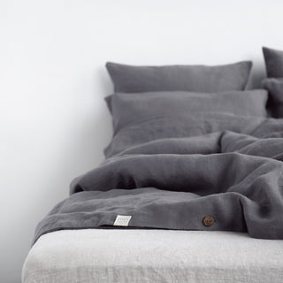 Dark Grey Linen Duvet Cover Set - Linen Tales B2B 3