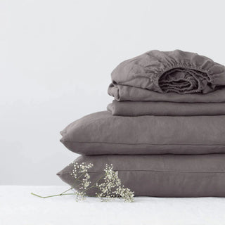 Dark Grey Linen Sheet Set - Linen Tales B2B 1
