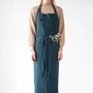 Deep Water Linen Chef Apron - Linen Tales B2B 