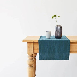 Deep Water Linen Table Runner - Linen Tales B2B 