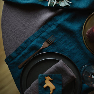 Deep Water Linen Table Runner - Linen Tales B2B 