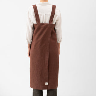 Linen Tales Chocolate Linen Pinafore Apron 3