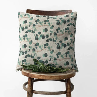 Eucalyptus on Natural Linen Cushion Cover - Linen Tales B2B 