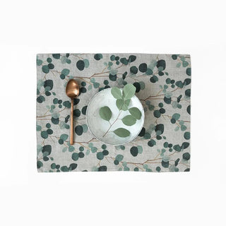 Eucalyptus on Natural Linen Placemat - Linen Tales B2B 
