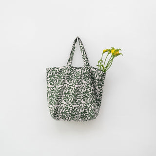 Evergreen Damask Linen Big Bag - Linen Tales B2B 