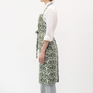 Evergreen Damask Linen Chef Apron - Linen Tales B2B 