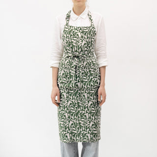 Evergreen Damask Linen Chef Apron - Linen Tales B2B 