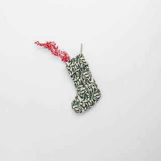 Evergreen Damask Linen Christmas Stocking - Linen Tales Global 1