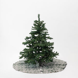 Evergreen Damask Linen Christmas Tree Skirt - Linen Tales USA 5