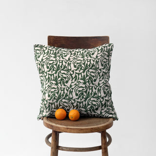 Evergreen Damask Linen Cushion Cover - Linen Tales B2B 