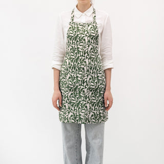 Evergreen Damask Linen Daily Apron - Linen Tales B2B 