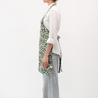 Evergreen Damask Linen Daily Apron - Linen Tales B2B 
