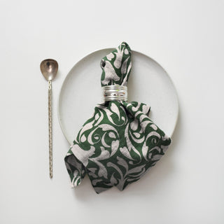 Evergreen Damask Linen Napkins Set of 2 - Linen Tales B2B 4
