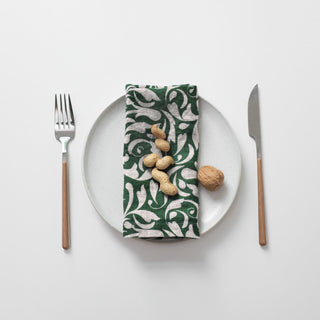 Evergreen Damask Linen Napkins Set of 2 - Linen Tales B2B 3