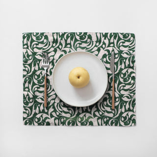 Evergreen Damask Linen Placemat - Linen Tales B2B 