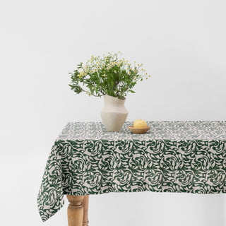 Evergreen Damask Linen Tablecloth - Linen Tales B2B 