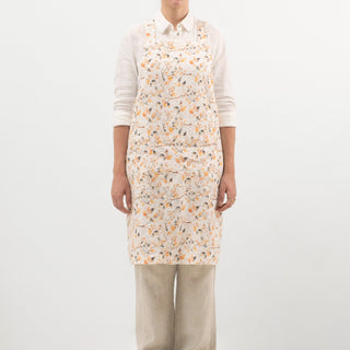 Fall Watercolor Linen Crossback Apron - Linen Tales B2B 