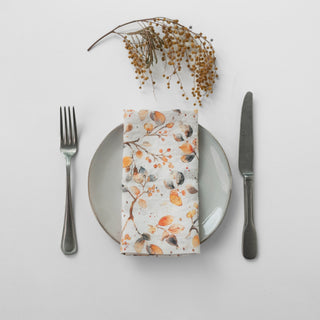 Fall Watercolor Linen Napkins Set of 2 - Linen Tales B2B 