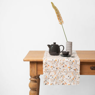 Fall Watercolor Linen Table Runner - Linen Tales B2B 