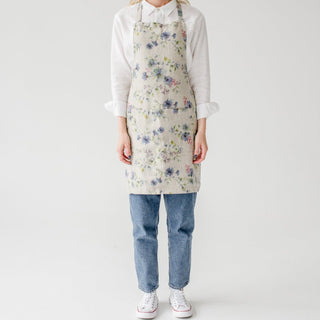 Flowers on Natural Linen Daily Apron - Linen Tales B2B 