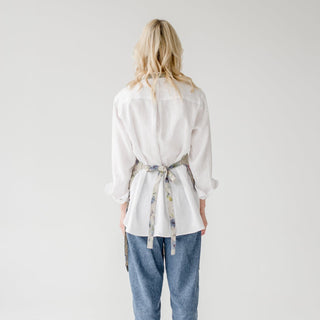 Flowers on Natural Linen Daily Apron - Linen Tales B2B 3