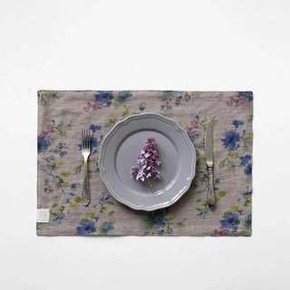 Flowers on Natural Linen Placemat - Linen Tales B2B 