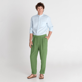 Foliage Green Linen Acorn Pants - Linen Tales 