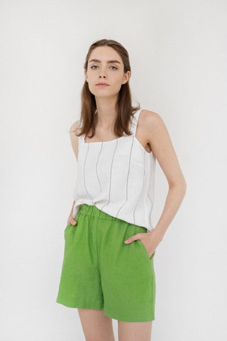 Foliage Green Linen Hip - Hop Shorts - Linen Tales B2B 4