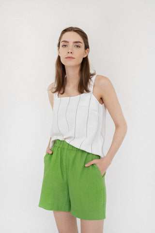 Foliage Green Linen Hip - Hop Shorts - Linen Tales 7