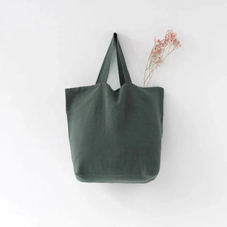 Forest Green Linen Big Bag - Linen Tales B2B 
