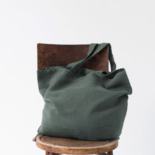 Forest Green Linen Big Bag - Linen Tales B2B 