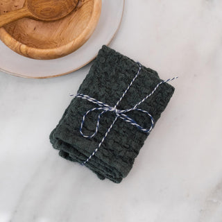 Forest Green Linen Dishcloth Set of 2 - Linen Tales B2B 