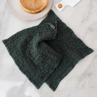 Forest Green Linen Dishcloth Set of 2 - Linen Tales B2B 