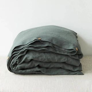 Forest Green Linen Duvet Cover - Linen Tales B2B 