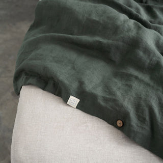 Forest Green Linen Duvet Cover - Linen Tales B2B 4