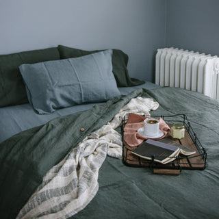 Forest Green Linen Duvet Cover Set - Linen Tales B2B 4