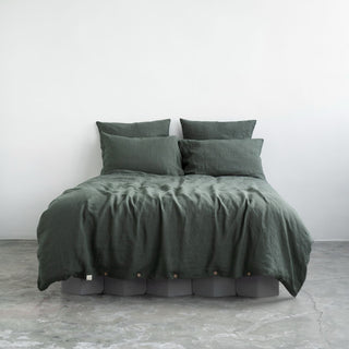 Forest Green Linen Duvet Cover Set - Linen Tales B2B 