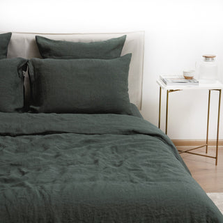 Forest Green Linen Duvet Cover Set - Linen Tales B2B 5