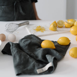 Forest Green Linen Kitchen Towel - Linen Tales B2B 3