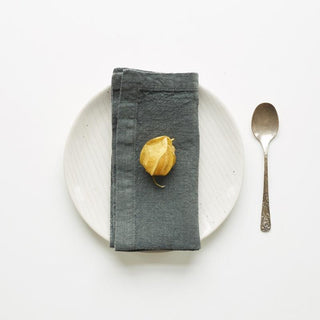 Forest Green Linen Napkins Set of 2 - Linen Tales B2B 