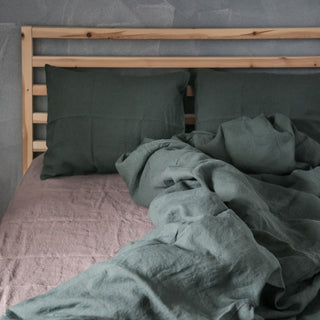 Forest Green Linen Pillowcase - Linen Tales B2B 3